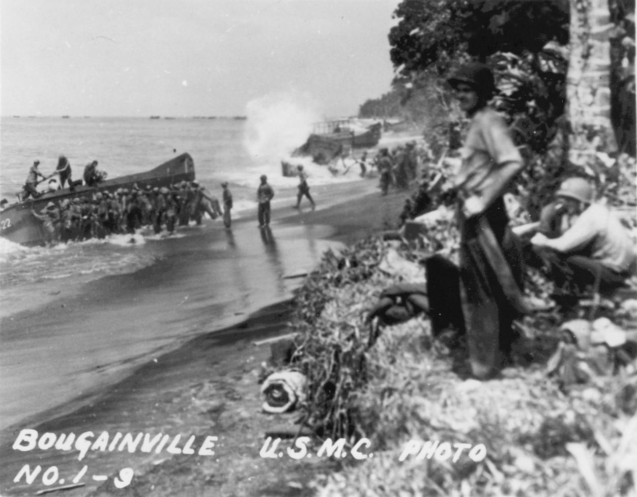 [photo] Us Marines On A Beach On Bougainville Solomon Islands 1943 1944 World War Ii Database