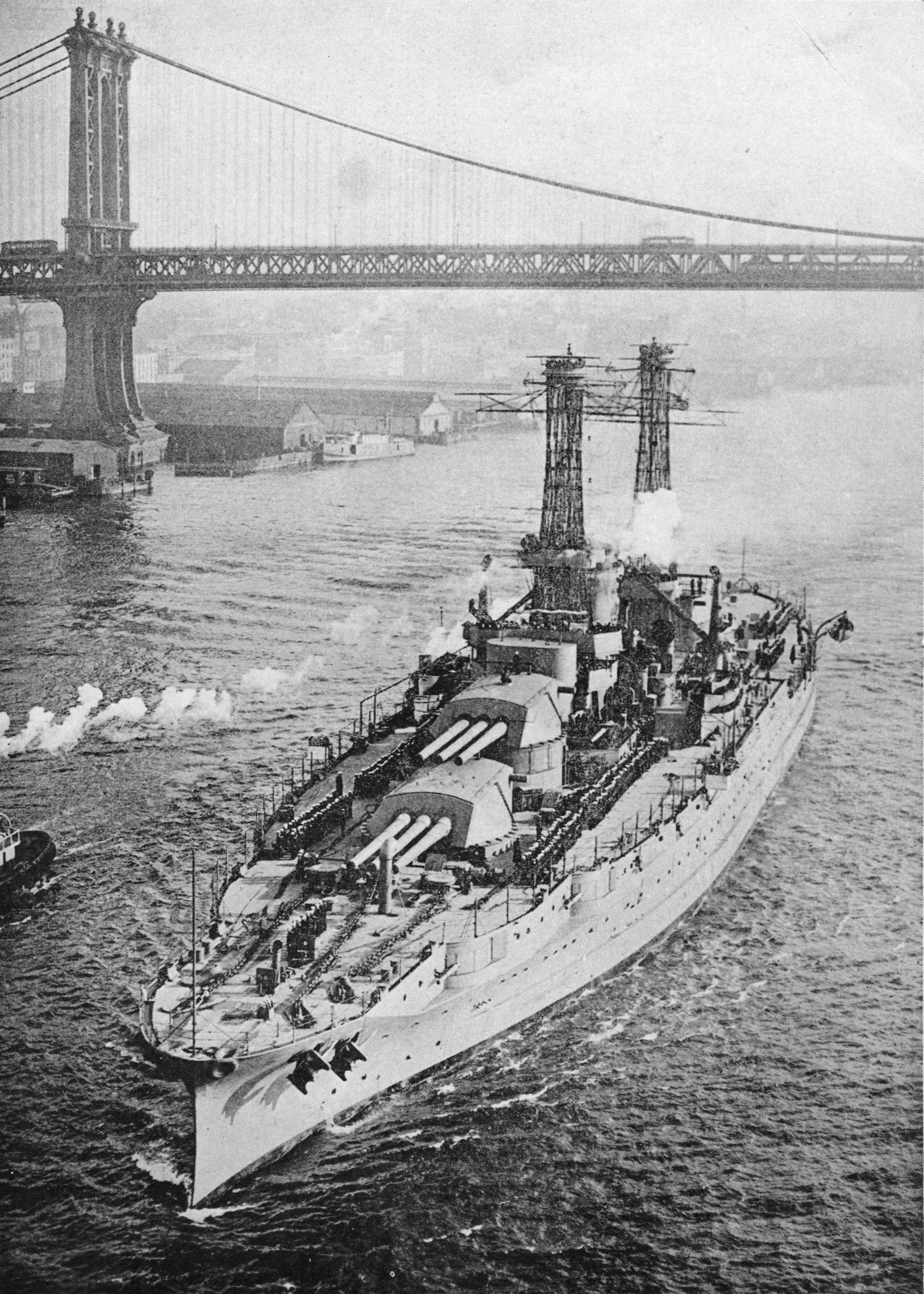 Arizona in the East River, New York City, circa mid-1916. Photo 2 of 2