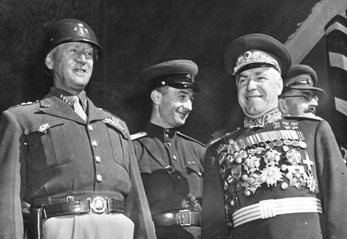 George Patton and Georgy Zhukov, Berlin, Germany, 7 Sep 1945