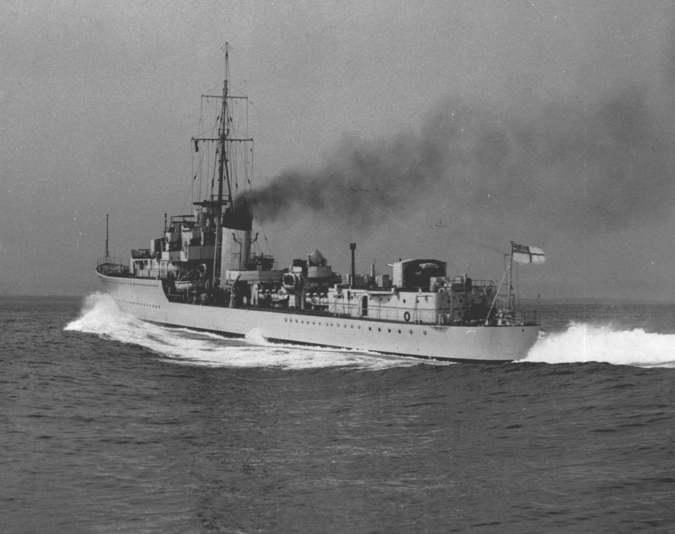HMS Kelly during sea trials, 1939