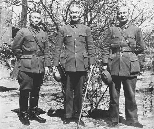 Li Zongren, Chiang Kaishek, and Bai Chongxi, 1938