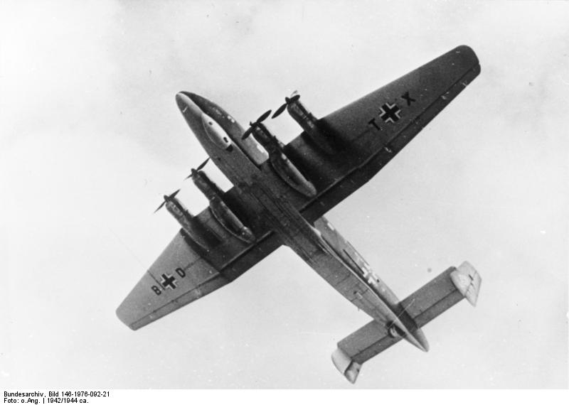 Ju 290V1 prototype aircraft in flight, mid-1942