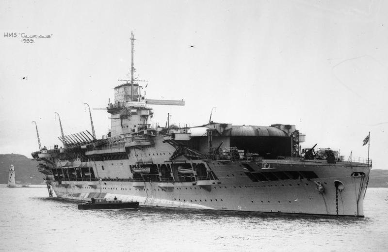 HMS Glorious at anchor, 1935