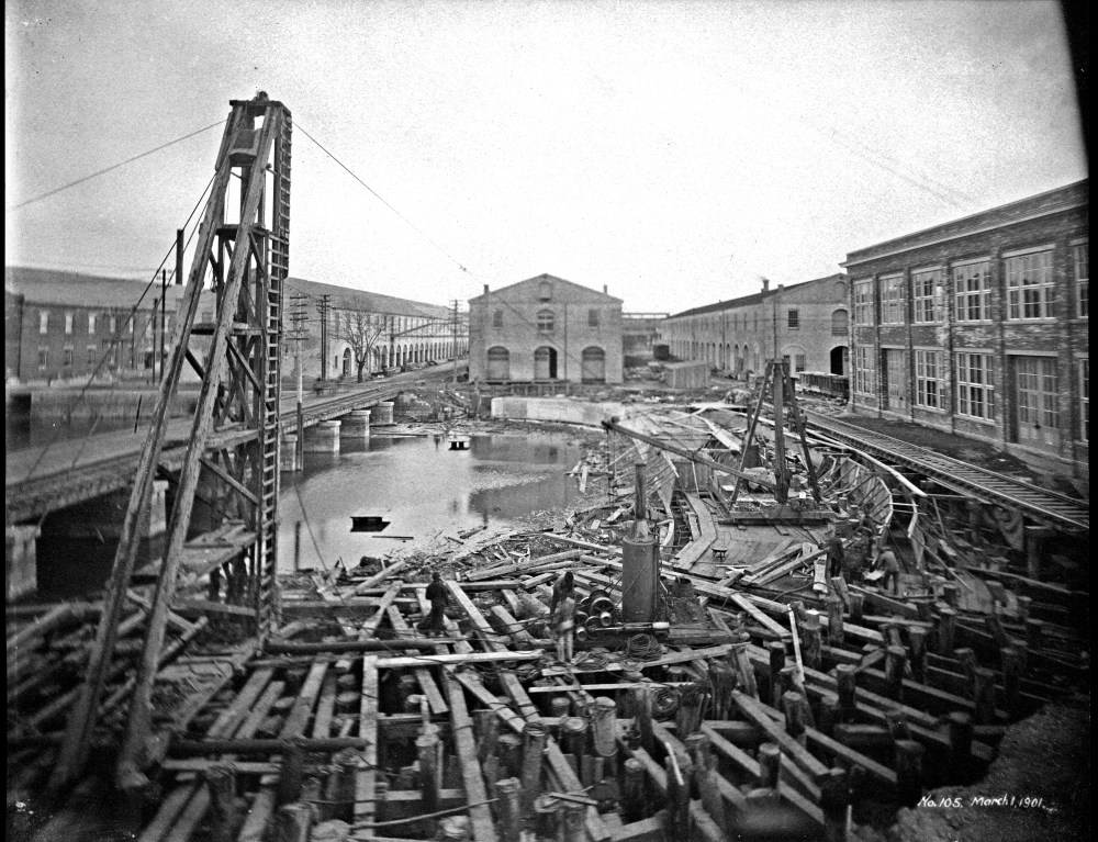 Fitting-out basin, Norfolk Navy Yard, Portsmouth, Virginia, United States, 1 Mar 1901
