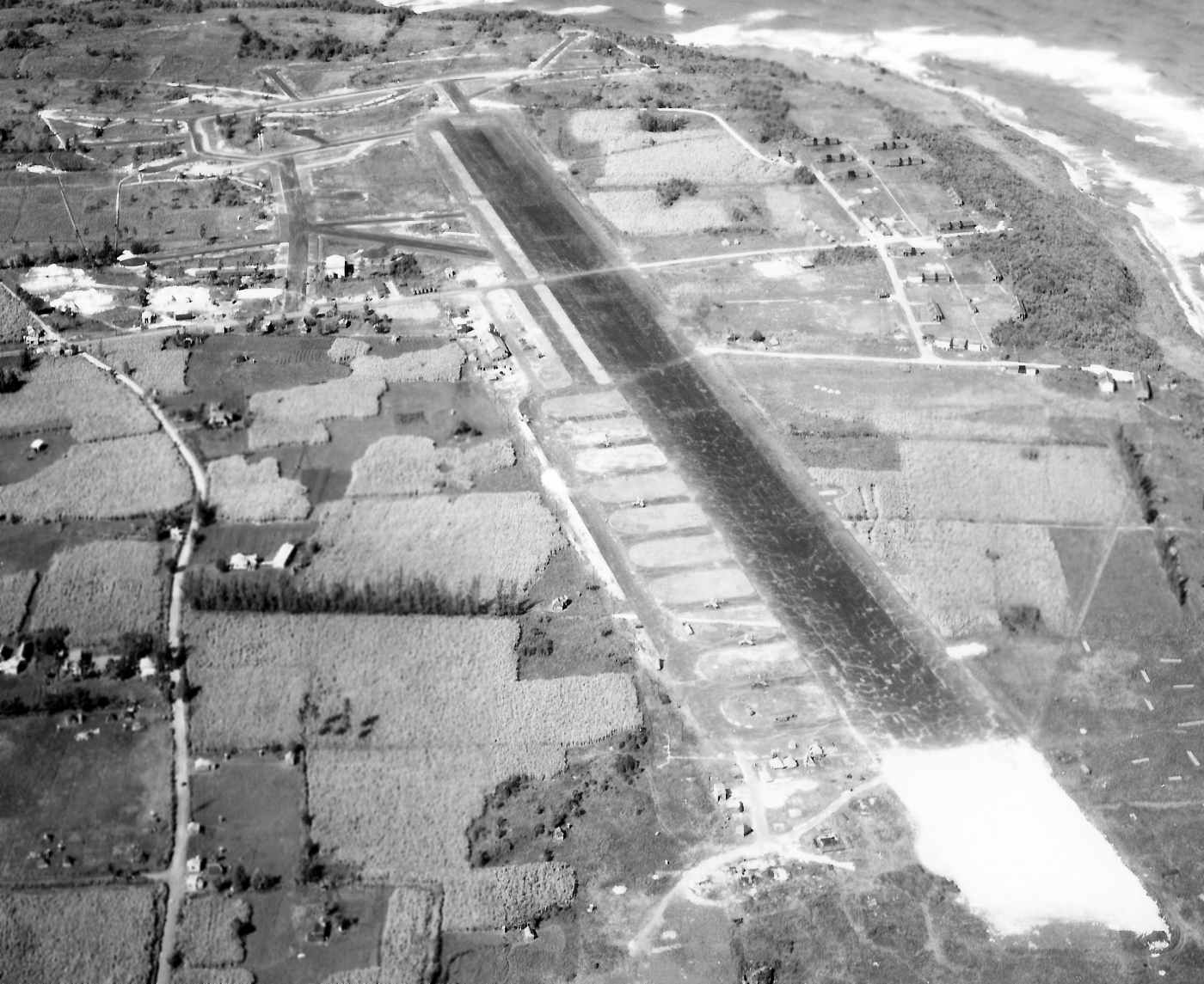 Aerial view of Vega Baja Auxiliary Airdrome, Puerto Rico, 10 Feb 1943
