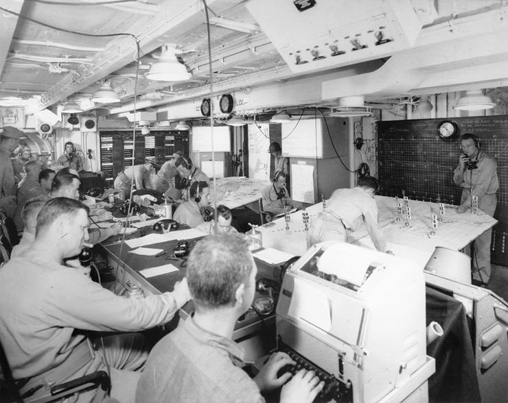 Joint Operations Room aboard USS Ancon while at Oran, French Algeria, 3 Jul 1943