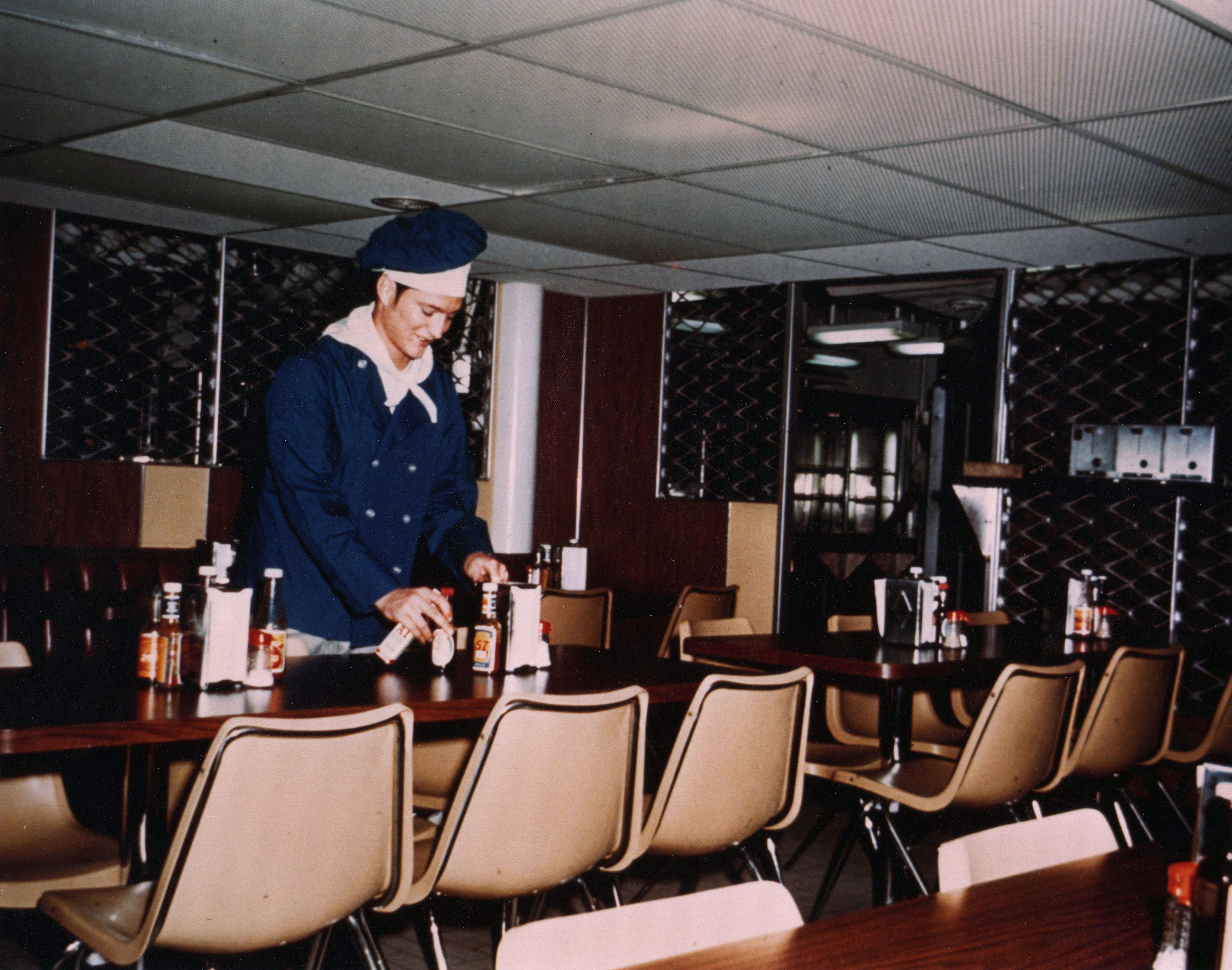 A Chief Petty Officer Mess aboard USS Proteus while at Mare Island Naval Shipyard, California, United States, Nov 1972