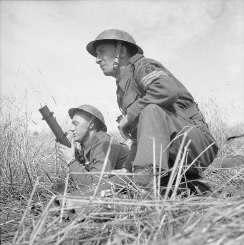 British 2-inch mortar team, near Lewes, southern England, United Kingdom, 22 Aug 1942