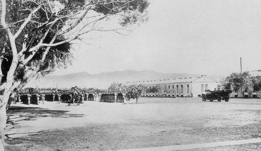 Crown Prince Hirohito at a barracks in Taichu, Taiwan, 19 Apr 1923