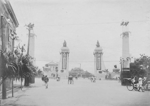 Taihoku Station during Crown Prince Hirohito's visit, Taihoku, Taiwan, 16 Apr 1923