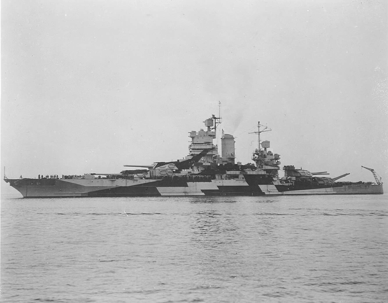 USS New Mexico with Camo Mea 32 Design 3D, Puget Sound Navy Yard, Bremerton, Washington, United States, 21 Oct 1944, photo 2 of 2