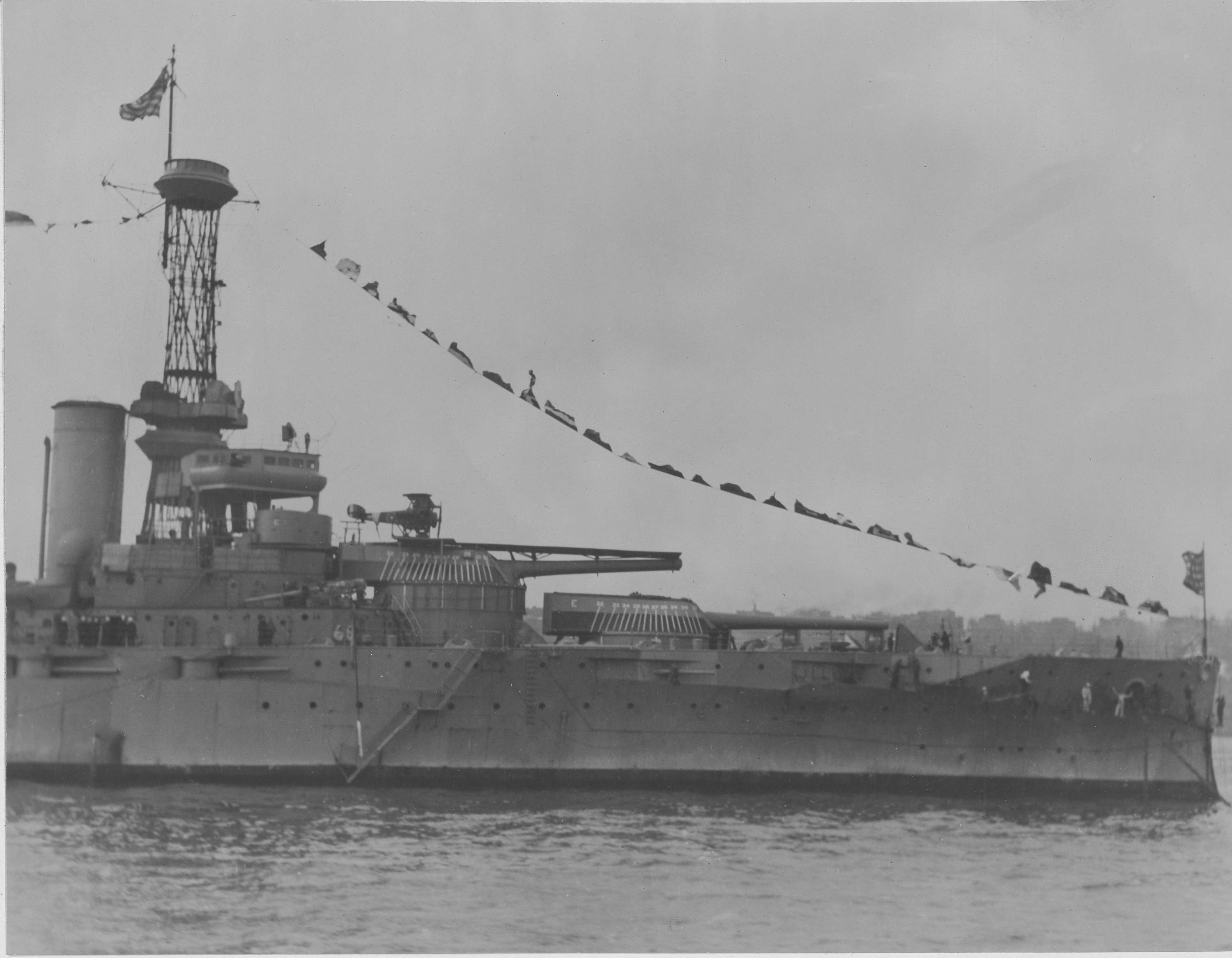 USS New Mexico in Hudson River, New York, New York, United States, 1919