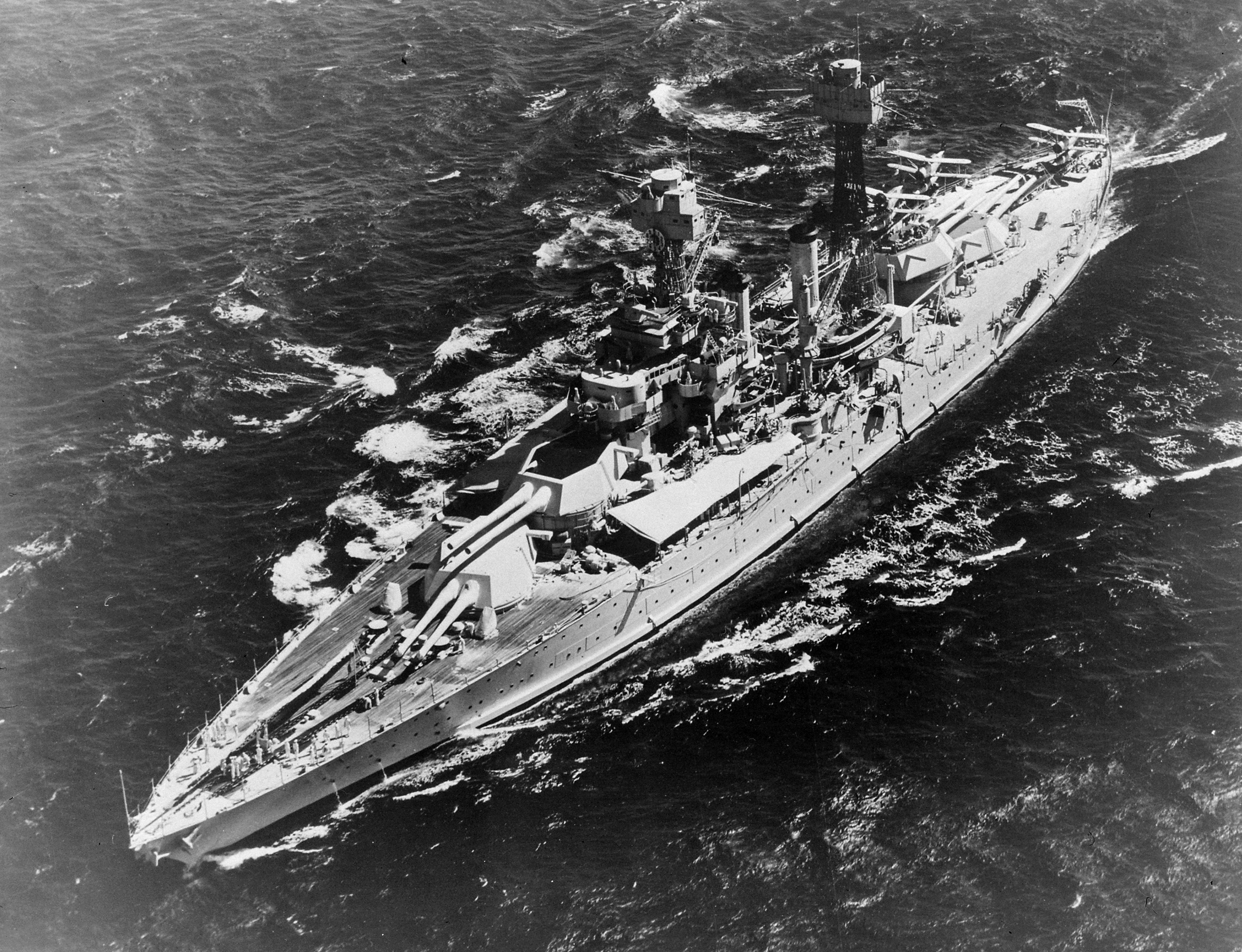 Battleship USS Maryland underway in 1935.