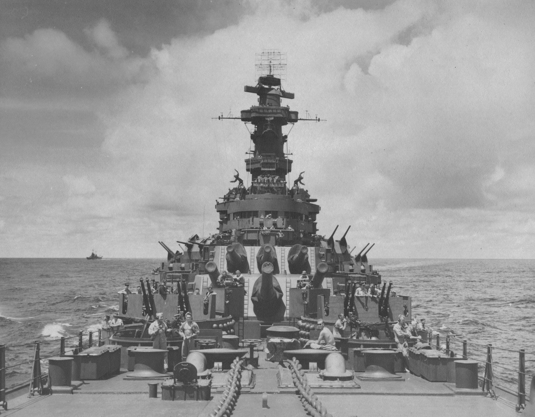 USS New Jersey at sea, date unknown