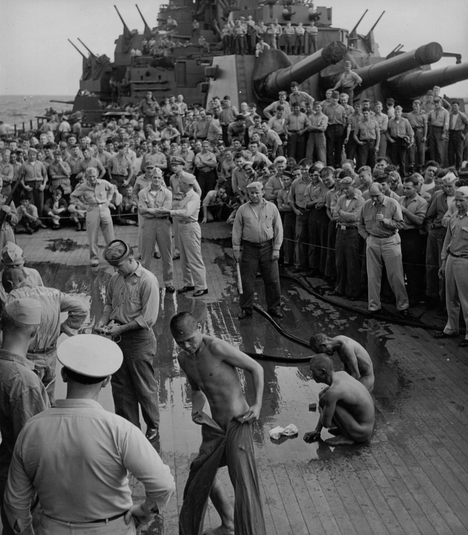  Photo Public Humiliation Of Japanese Prisoners Of War Aboard USS New 