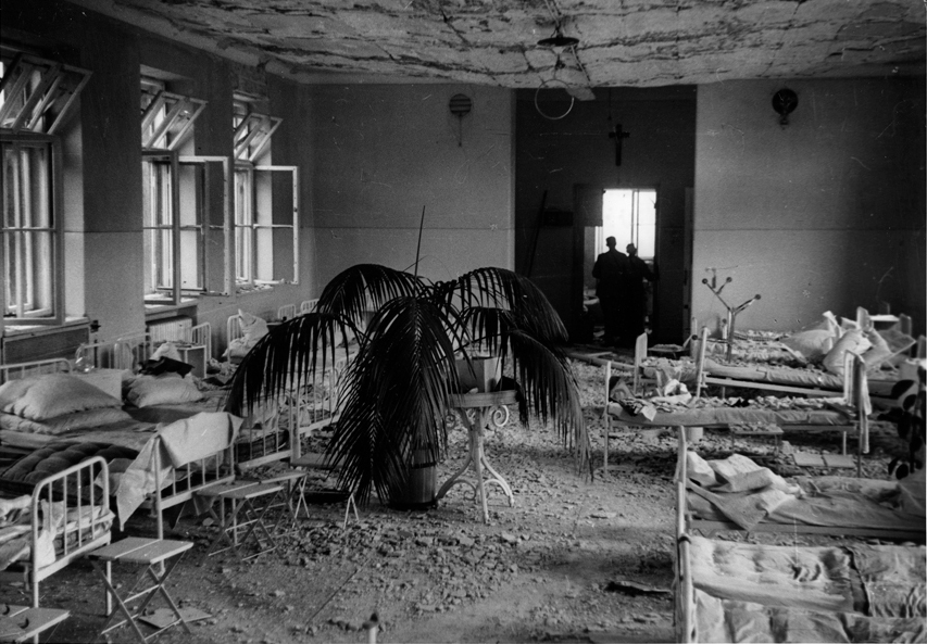 Interior of the damaged Catholic Hospital of the Transfiguration, Praga District, Warsaw, Poland, Sep 1939