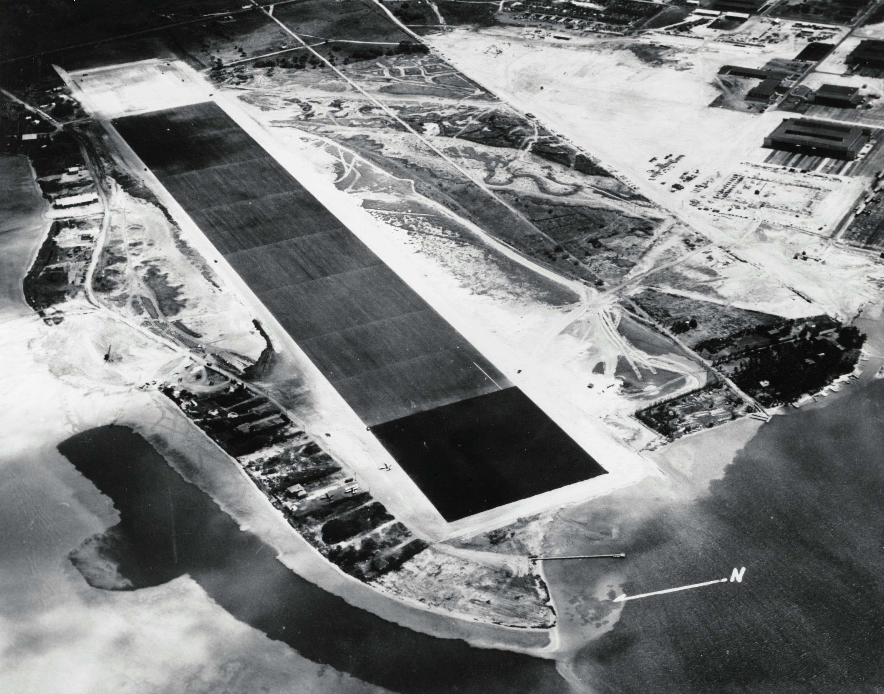 Aerial view of the Kaneohe air strip, 1 Oct 1941.