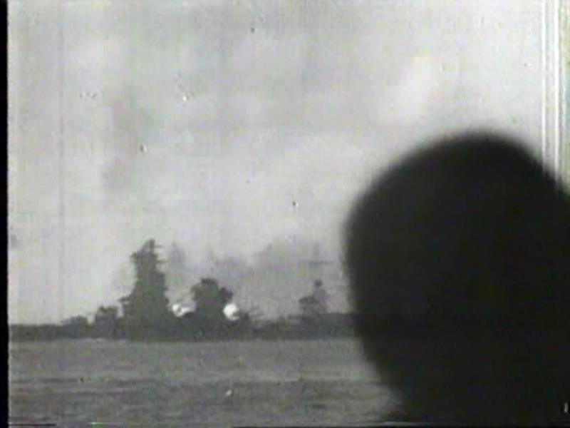 Ise during a gunnery exercise, Seto Inland Sea, Japan, 1944, photo 1 of 2