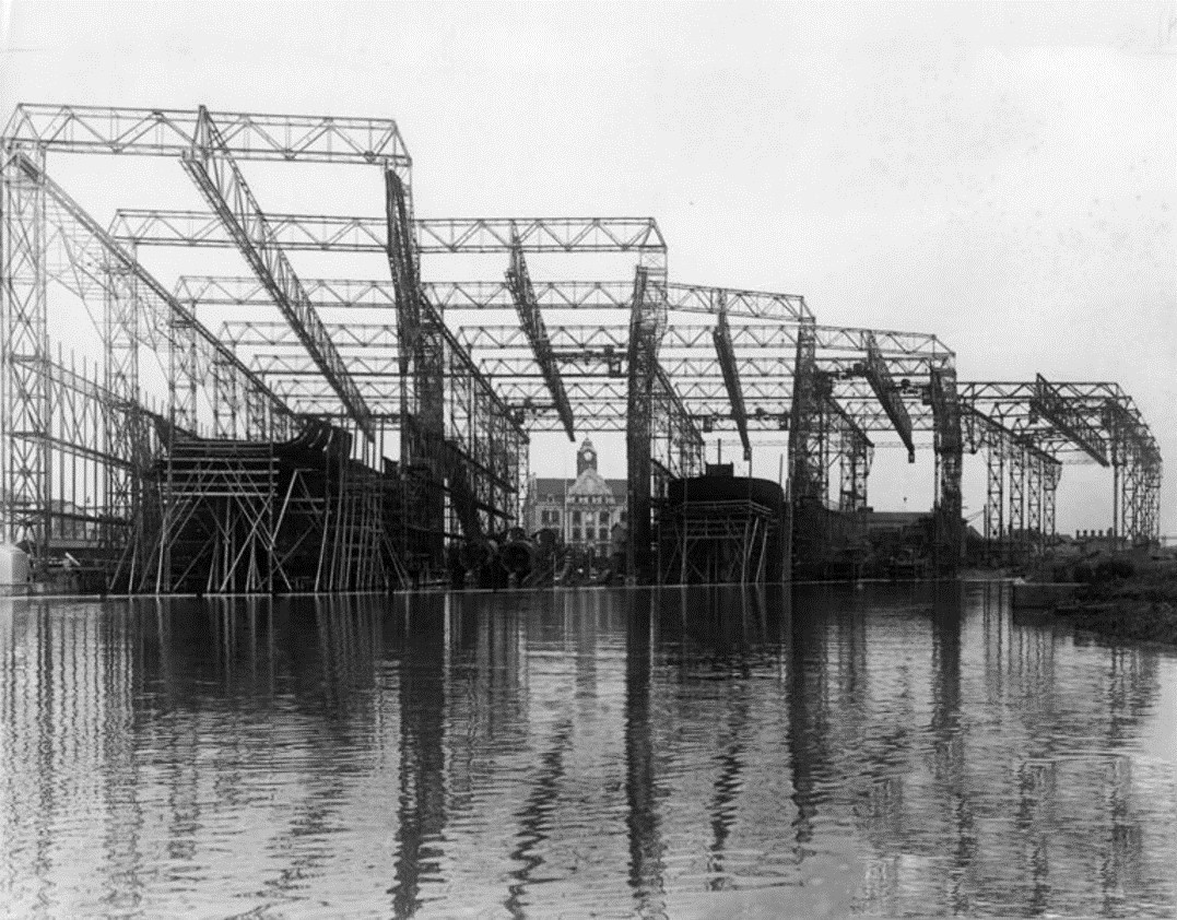 Tecklenborg shipyard, Bremerhaven, Germany, 1910