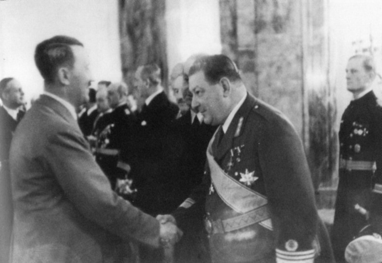 Nikolai Reek meeting Adolf Hitler in Germany, 20 Apr 1939