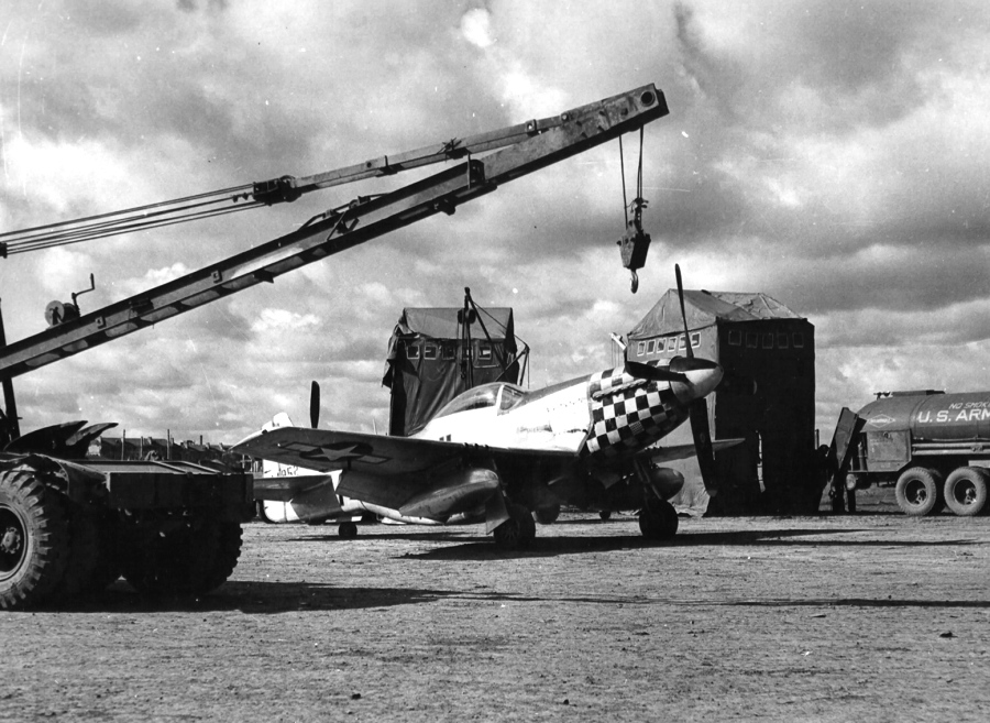 P-51D Mustang in the maintenance area at Poltava Air Base, Ukraine, Apr 1945. This was one of the last stragglers from Operation Frantic that flew its last operational mission seven months earlier.