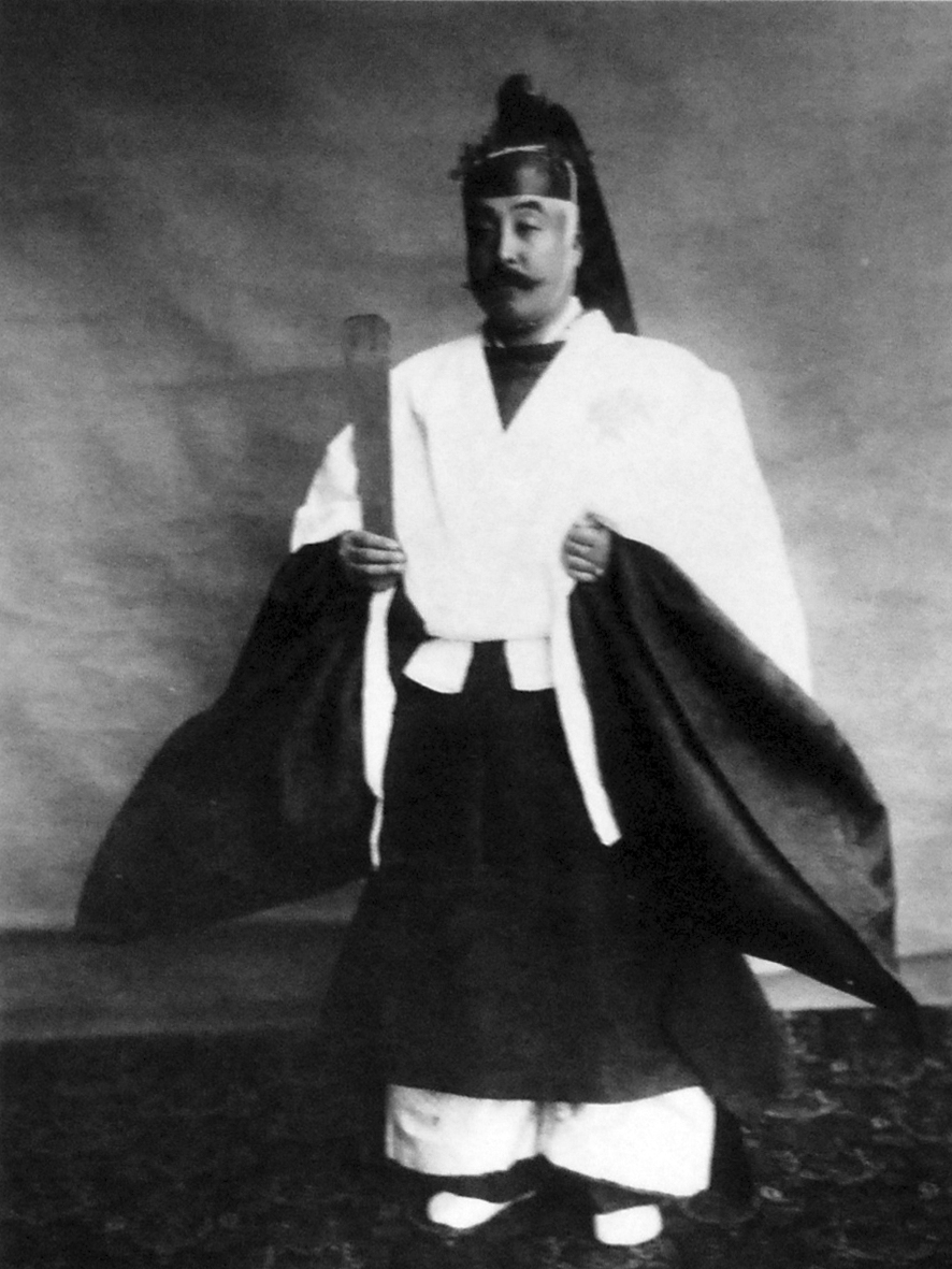 Prince Morimasa at Emperor Taisho's first harvest festival, Three Palace Sanctuaries, Imperial Palace, Tokyo, Japan, 23 Nov 1915