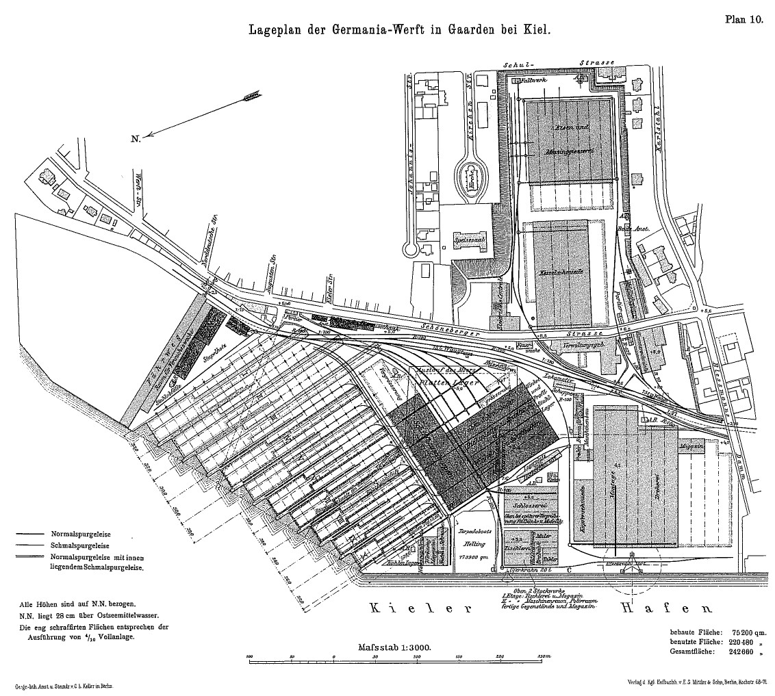 Plan of Friedrich Krupp Germaniawerft, Kiel, Germany, date unknown
