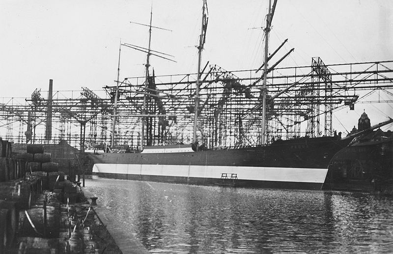 Launching ceremony of sailing ship Padua, Tecklenborg Werft shipyard, Bremerhaven, Germany, 24 Jun 1926