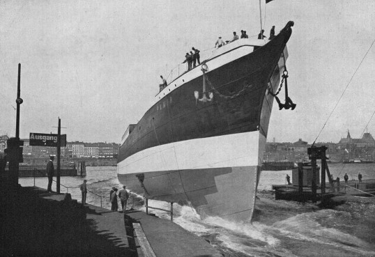 Launching ceremony of barque Pamir, Blohm und Voss shipyard, Hamburg, Germany, 29 Jul 1905