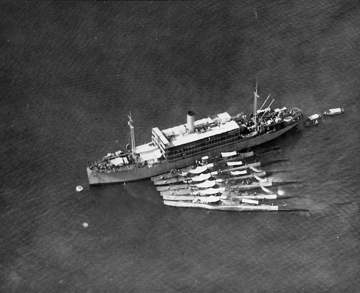 USS Canopus with submarines USS S-36, S-37, S-38, S-39, S-40, and S-41, Apra Harbor, Guam, 1924