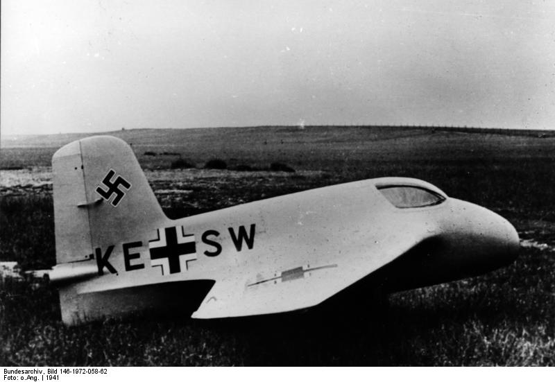 Me 163 A-V4 aircraft at rest, Germany, 1941