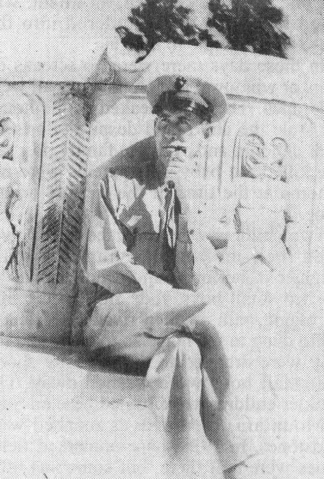 United States Marine Major Alva B. “Red” Lasswell, one of the Navy’s best cryptanalyst-linguists, relaxing with his pipe in Hawaii, 1944-45. Lasswell decrypted the message leading to the Yamamoto mission in 1943.