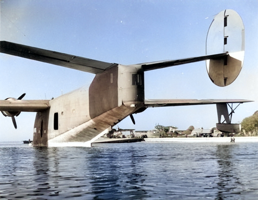 PB2Y Coronado aircraft at Naval Air Station Jacksonville, Florida, United States, 1941-1945 [Colorized by WW2DB]