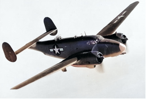 US Navy PV-2 Harpoon aircraft in flight, circa 1945 [Colorized by WW2DB]