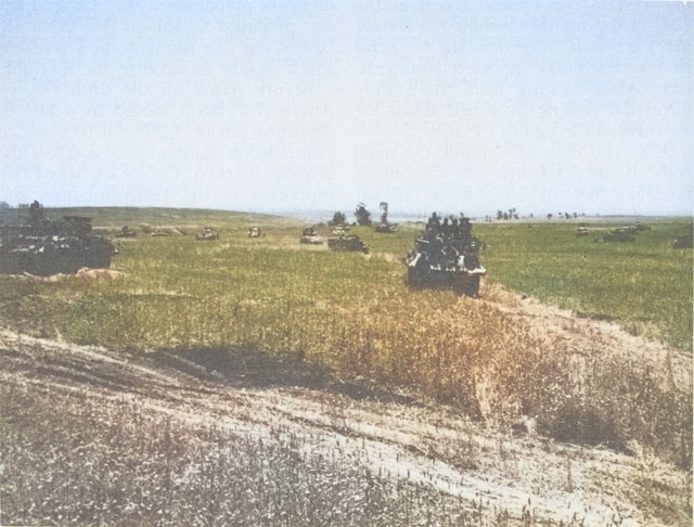 Tanks of 1st Armored Division near Lanuvio, Italy, circa May 1944 [Colorized by WW2DB]