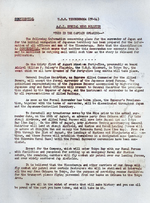 Letter from the Captain of the carrier Ticonderoga, William Sinton, to the ship’s officers and men about what to expect in the days immediately following the Japanese surrender, 16 Aug 1945