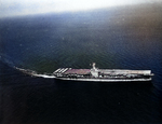 USS Ranger underway in 1942 painted in the unusual Measure 12 paint scheme.