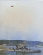 USS New Mexico at anchor in Hudson River, New York, United States, 1919