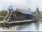 S-25 on a temporary wooden platform, Groton, Connecticut, United States, 5 Jul 1923