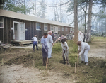 Men working in Block 30 of Jerome War Relocation Center, Arkansas, United States, 20 Nov 1942