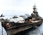 USS Missouri in Tokyo Bay, 2 Sep 1945, photo 1 of 2