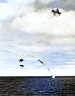 A B5N torpedo bomber shot down by Yorktown