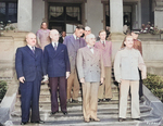 Vyacheslav Molotov, James Byrnes, Charles Bohlen, Harry Truman, William Leahy, and Joseph Stalin in Potsdam, Germany, 17 Jul 1945, photo 2 of 5