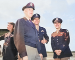 Henry Arnold arriving at Berlin-Gatow airfield, Germany, 15 Jul 1945