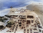 Aerial view of the under-construction seaplane base at Sand Island, Midway Atoll, 1941