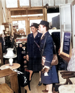 African-American US Army WAAC officers Vera Harrison and Irma J. Clayton shopping near Fort Huachuca, Arizona, United States, 1942