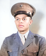 Howard P. Perry, the first African-American to enlist in the United States Marines Corps on 1 Jun 1942