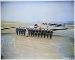 Major James A. Ellison reviewed the first class of Tuskegee cadets, Tuskegee, Alabama, United States, 1941, photo 1 of 2; note Vultee BT-13 trainer aircraft