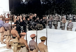 Rear Admiral Osami Nagano at the Tomb of Unknown Soldier, Arlington, Virginia, United States, circa 1927; note Captain Isoroku Yamamoto at far right