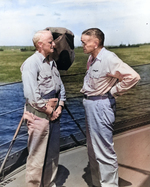 Chester Nimitz and William Halsey aboard USS Curtiss at 